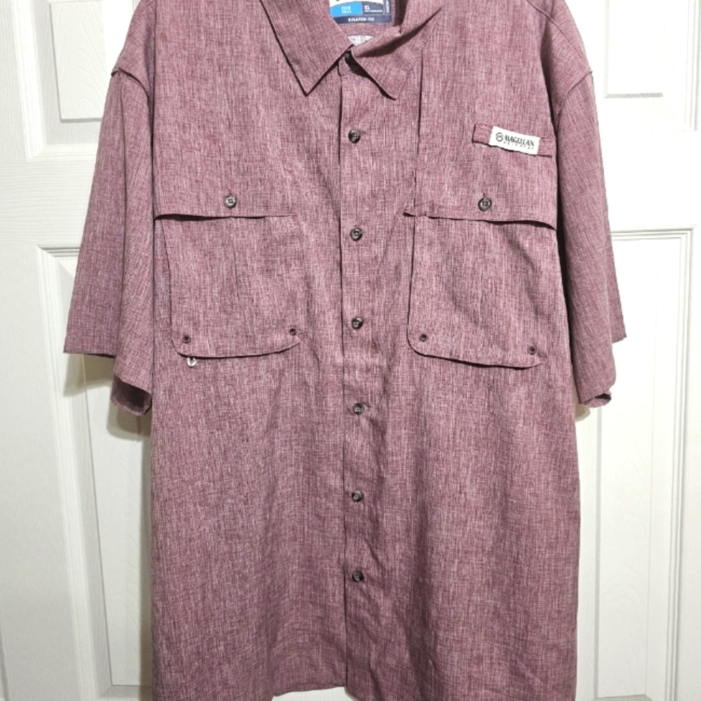 MAGELLAN  mens XL fishing shirt wine color NWOT